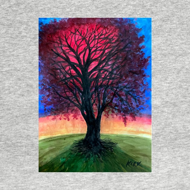 Expressionist Tree in Sunset by jerrykirk